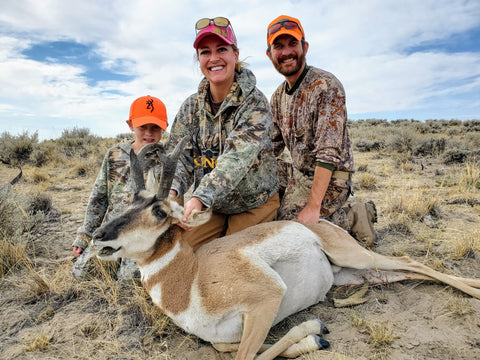John and Lisa Bass with a beautiful Wyoming Pronghorn