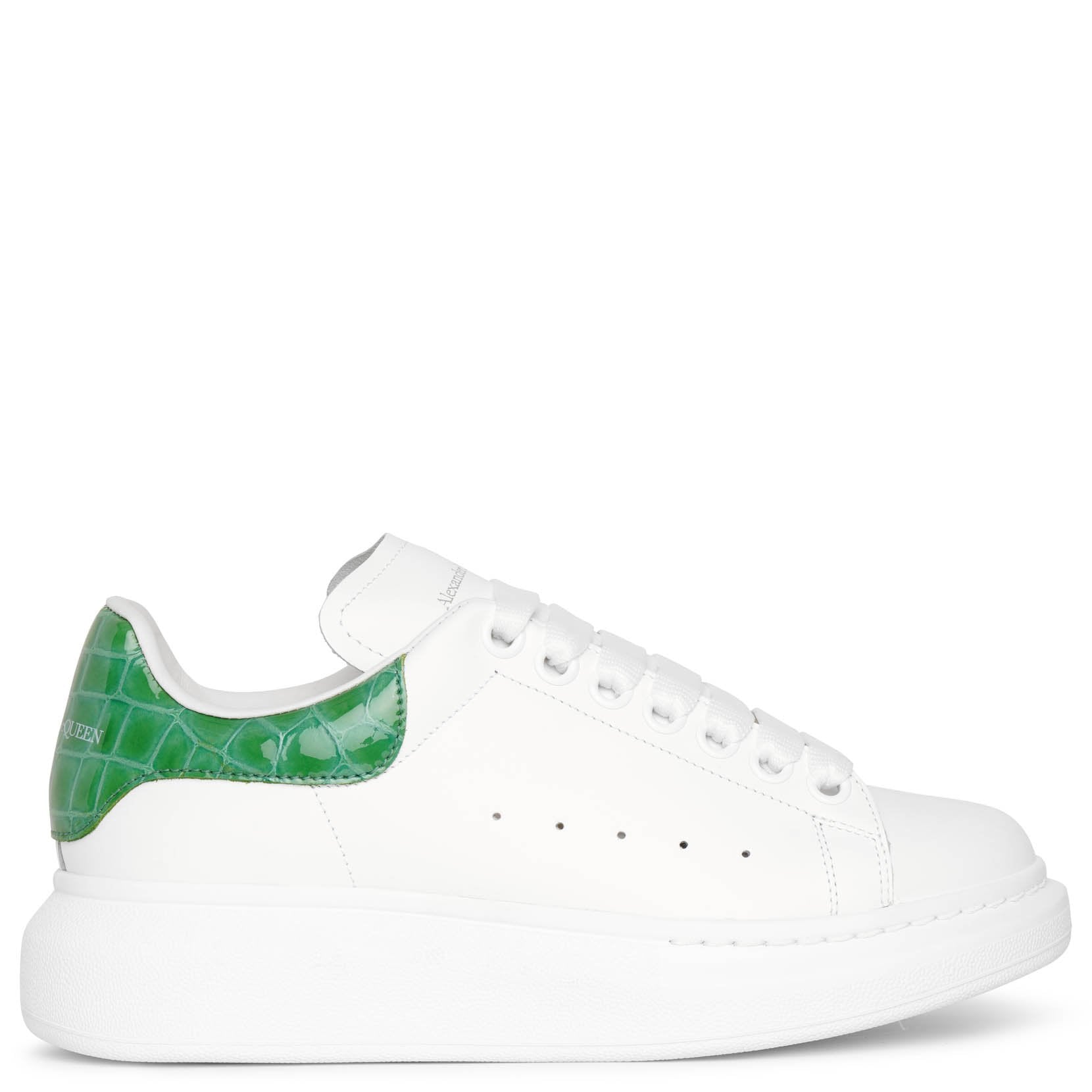 Alexander McQueen | White and green embossed classic sneakers | Savannahs