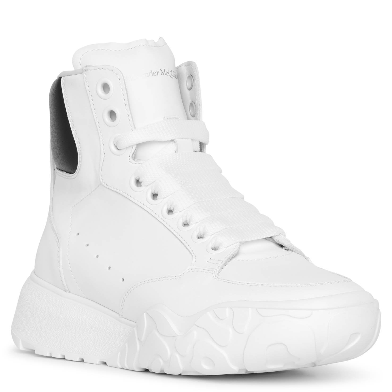 Alexander McQueen White and black high top court sneakers Savannahs