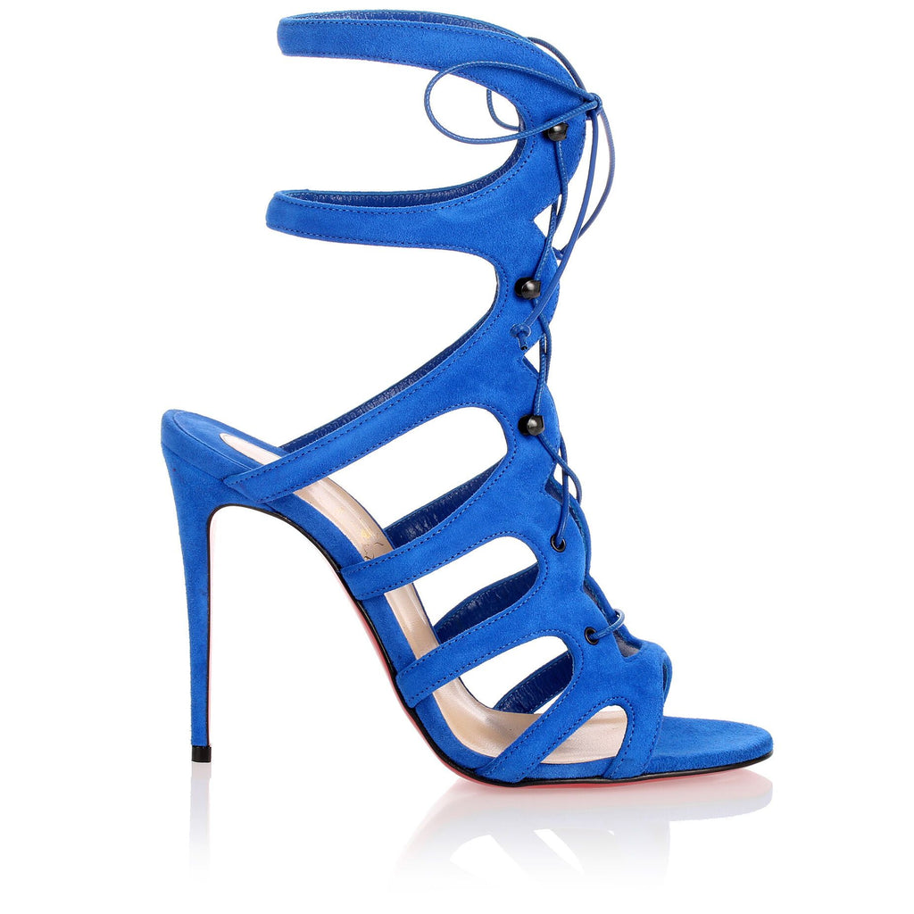 Såkaldte misundelse fattige Christian Louboutin | Amazoulo 100 blue suede sandal | Savannahs