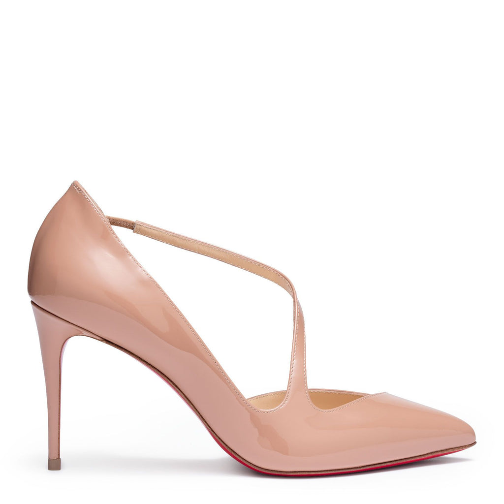 Jumping beige 85 patent leather pumps 