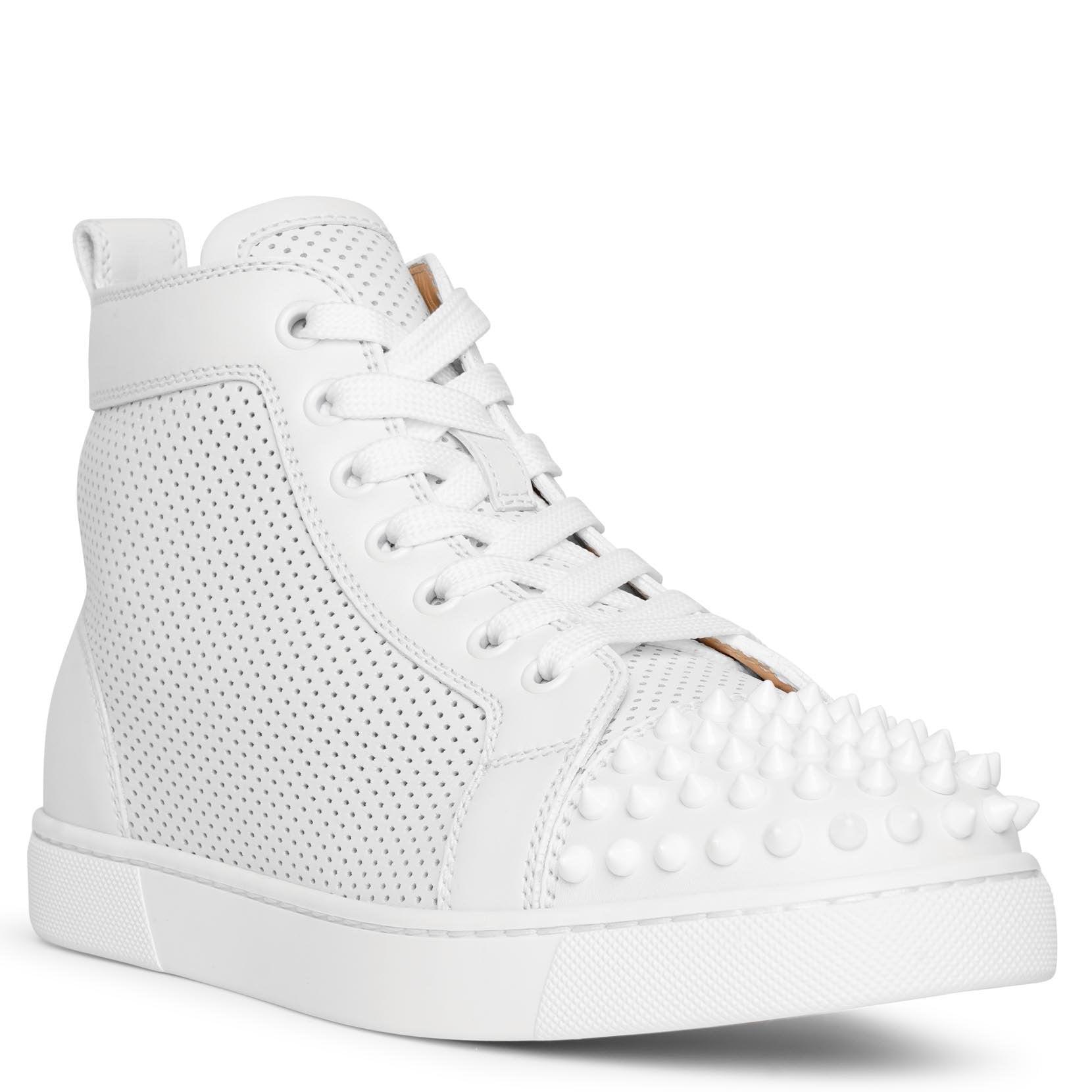 Christian Lou Perforated Leather Sneakers | ModeSens