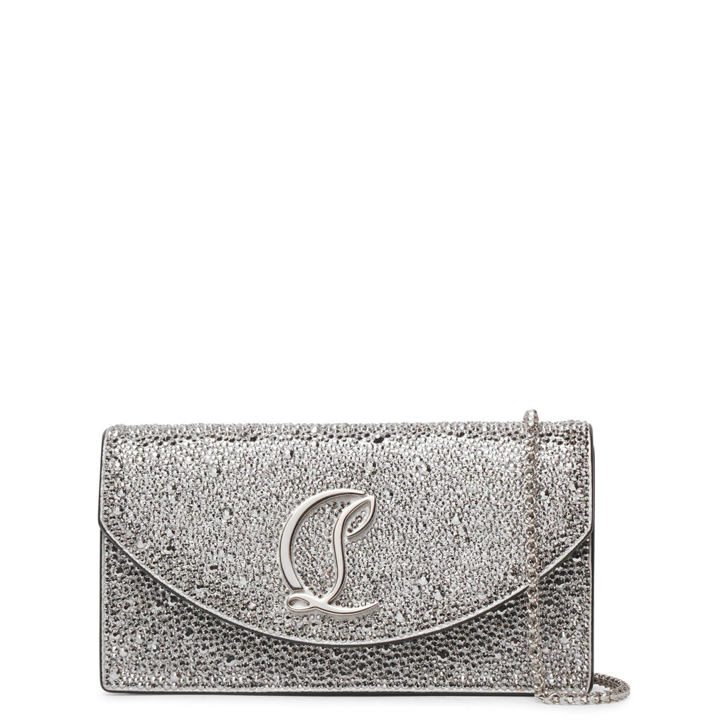 Christian Louboutin | Loubi54 small silver crystal crossbody bag