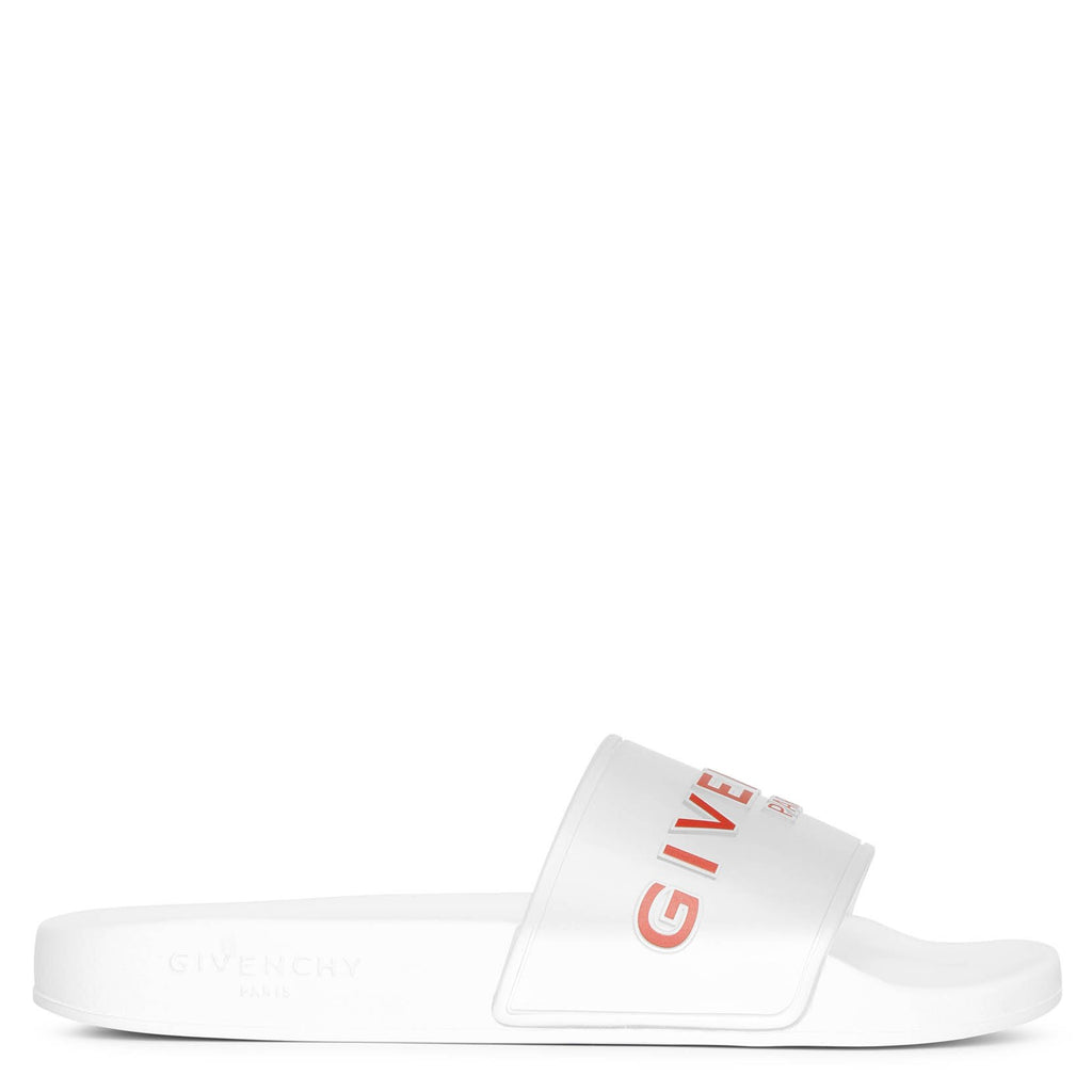 white rubber sandals