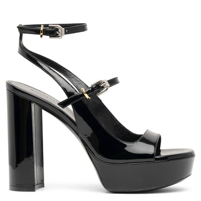 Mara 100 patent black sandals