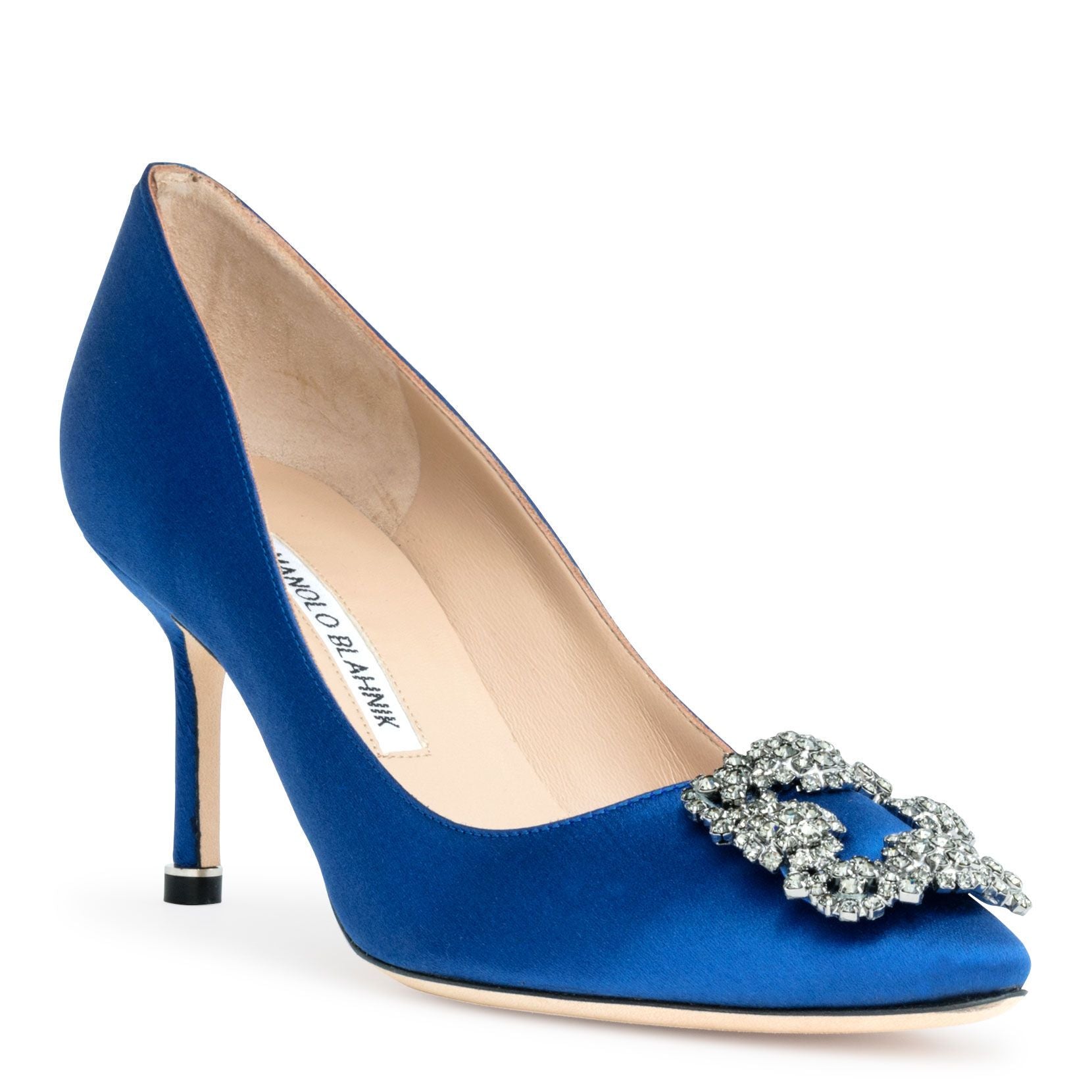 Manolo Blahnik | Hangisi 70 Royal blue satin pumps | Savannahs