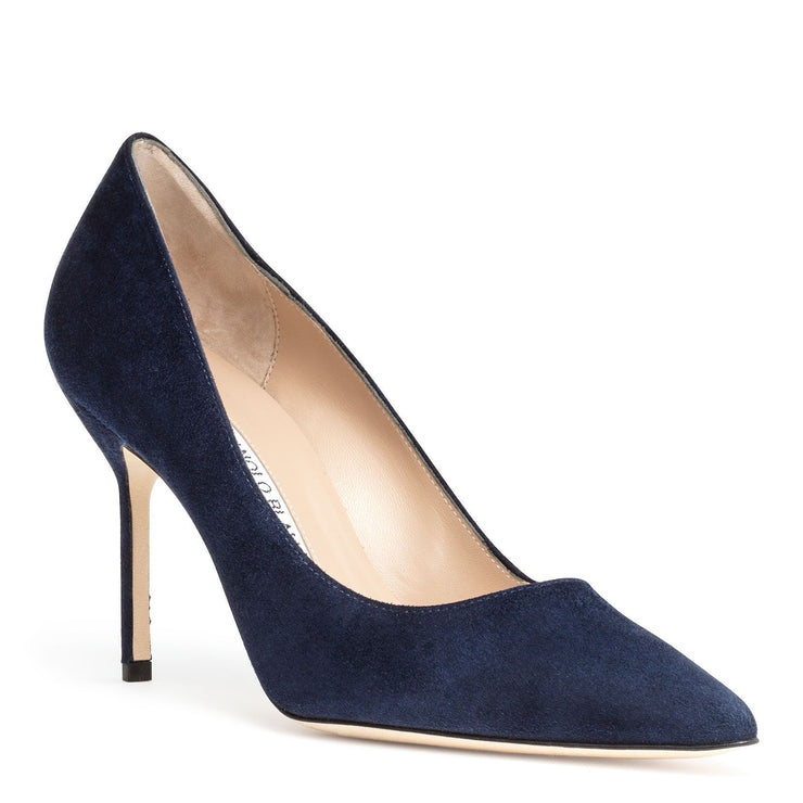 navy velvet pumps