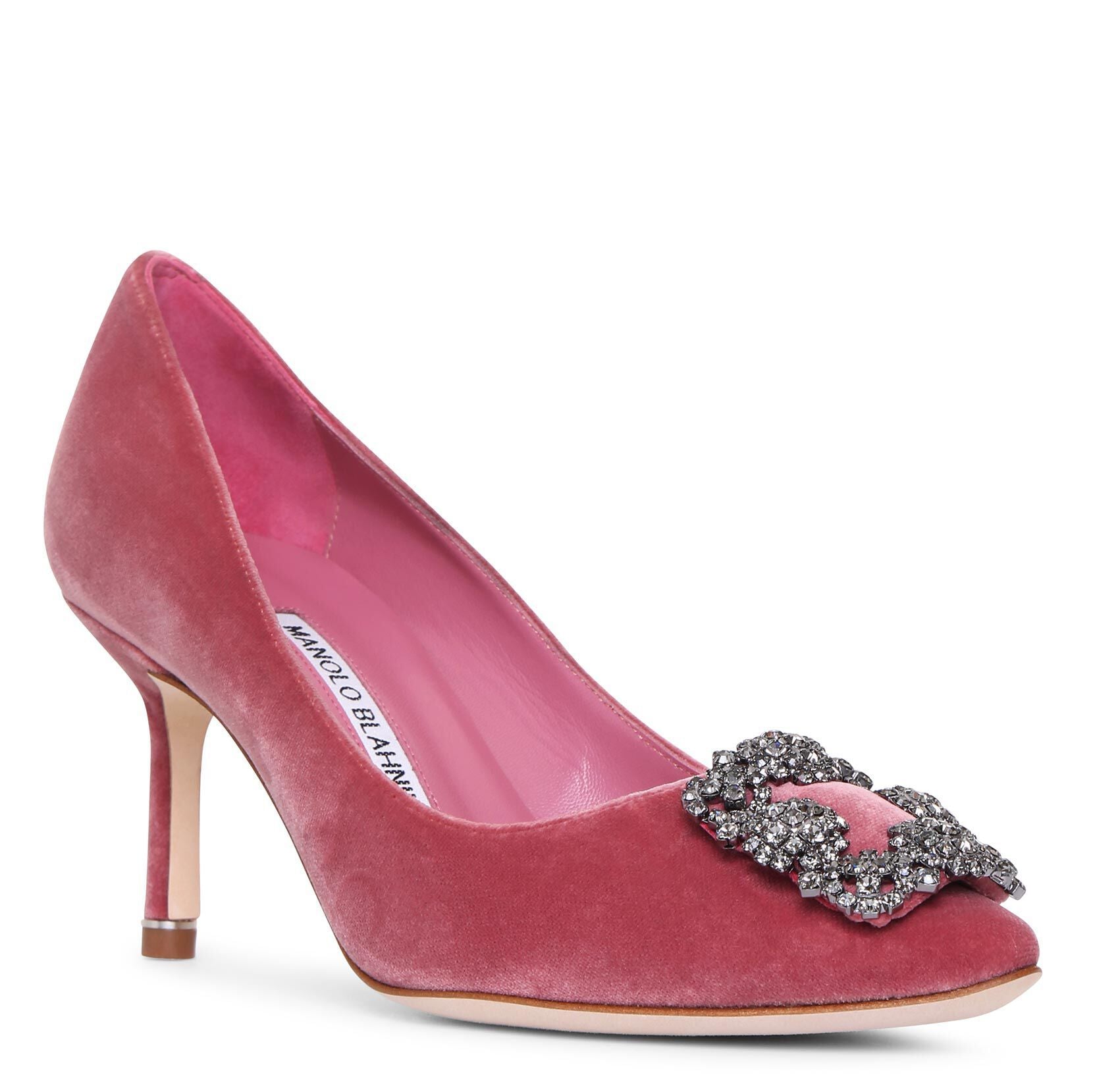 Manolo Blahnik | Hangisi 70 velvet pink pumps | Savannahs