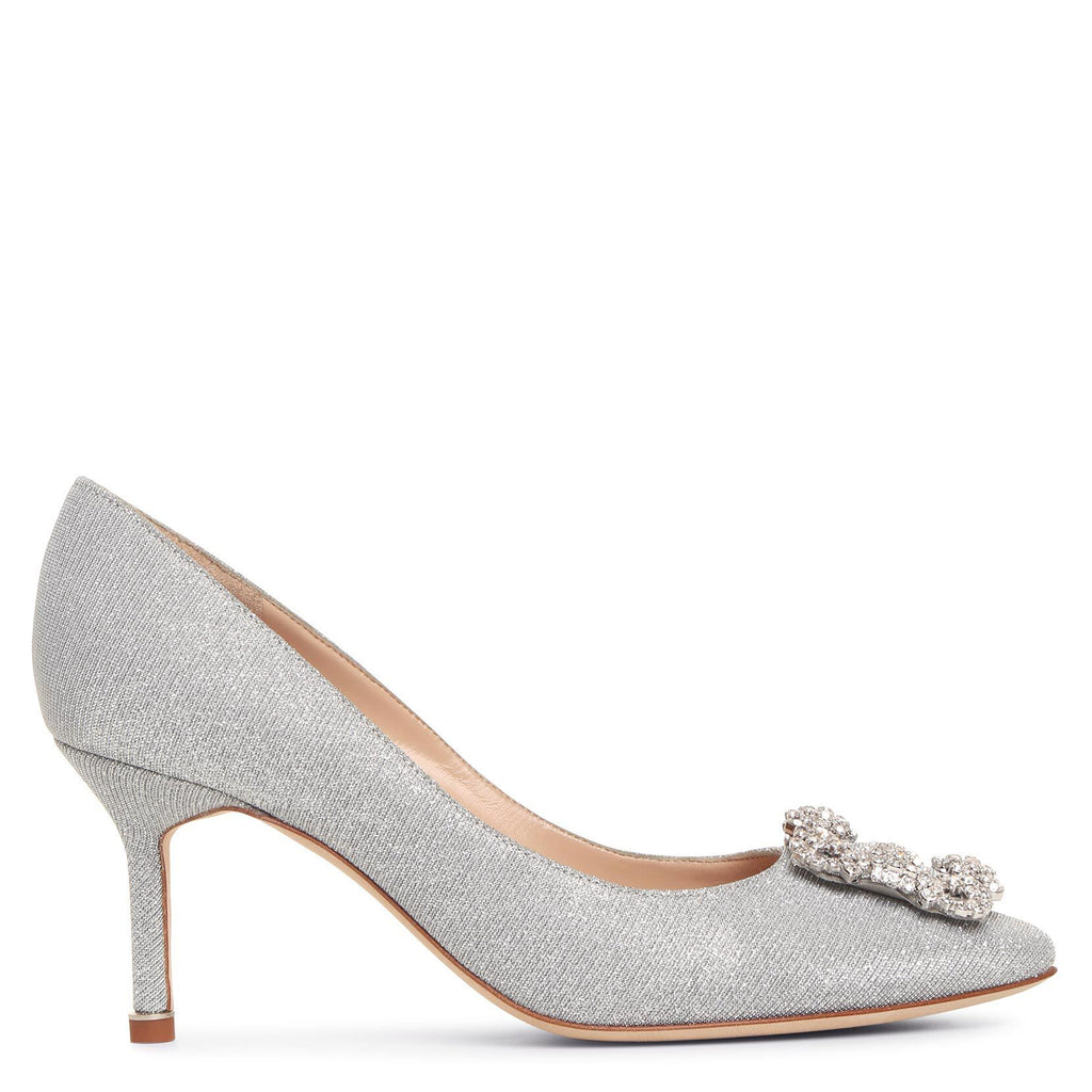 silver glitter pumps