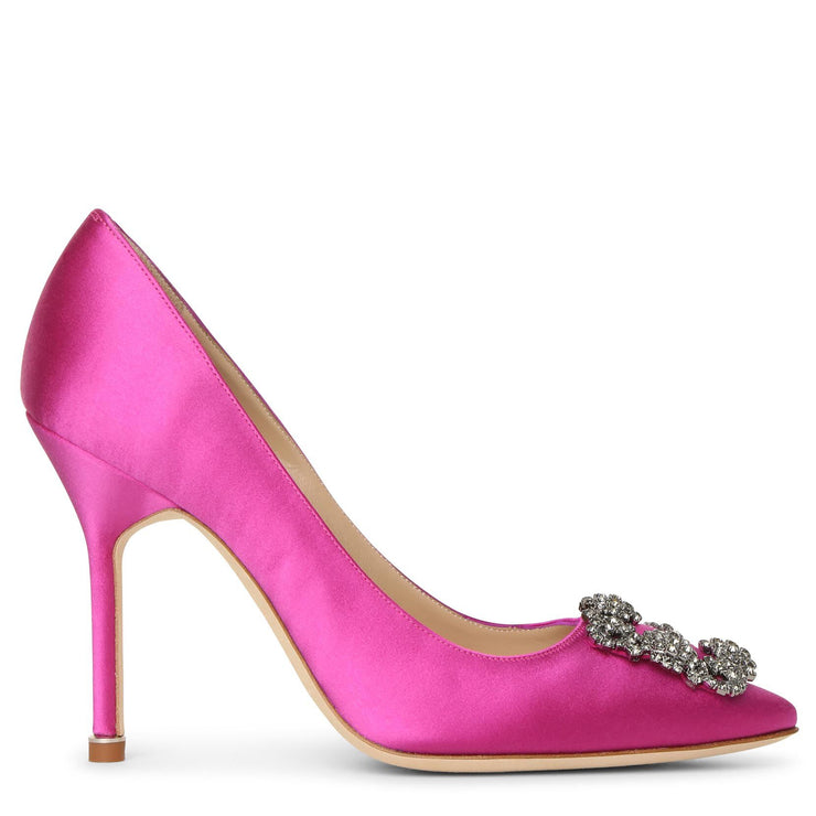 pink satin shoe