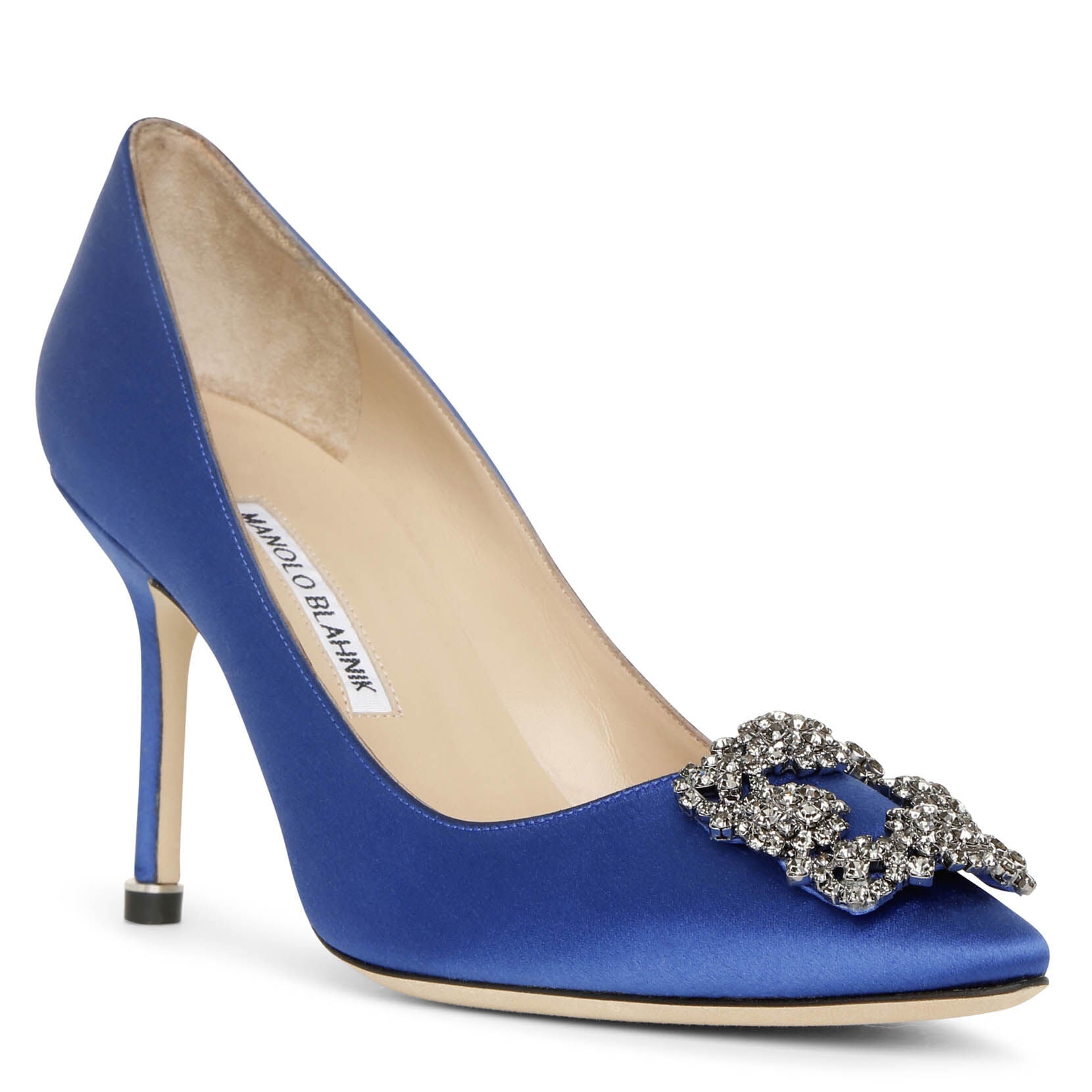 Manolo Blahnik | Hangisi 90 royal blue satin pumps | Savannahs