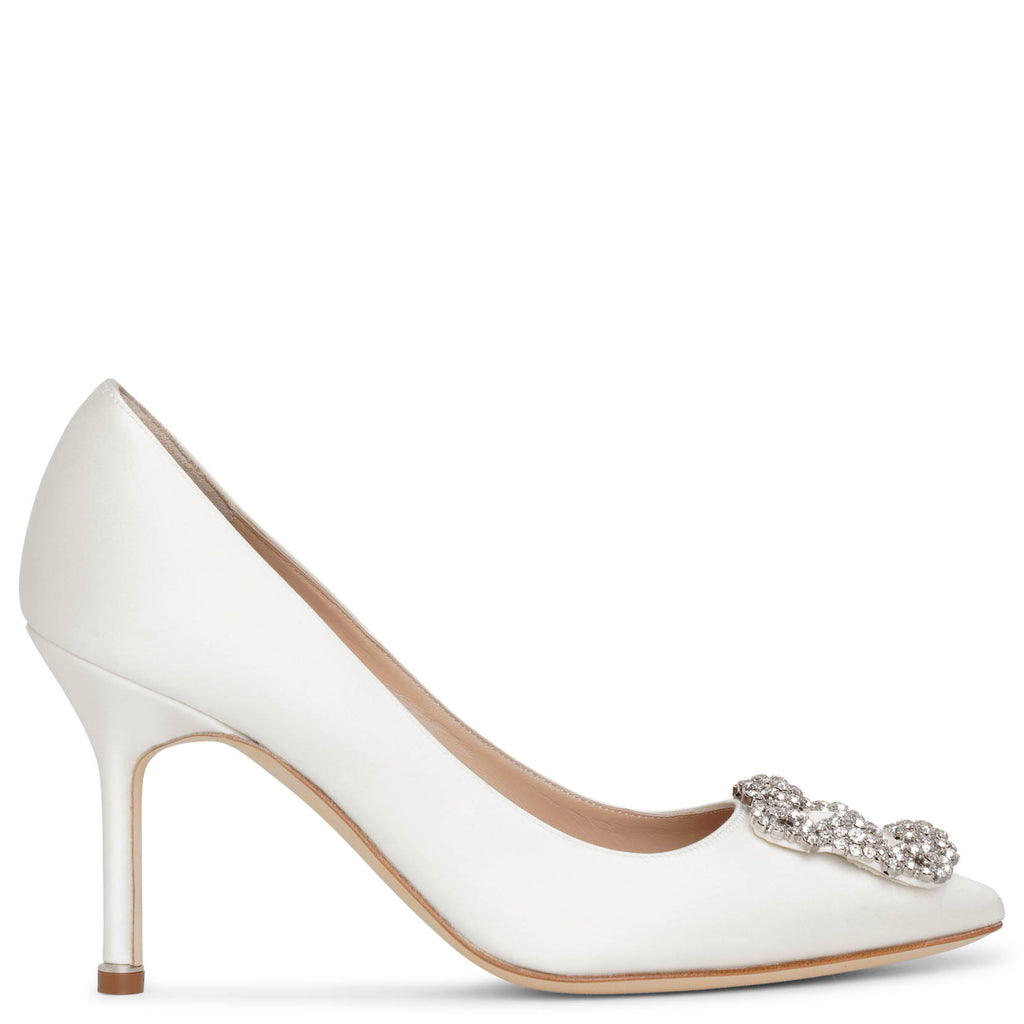 satin ivory pumps