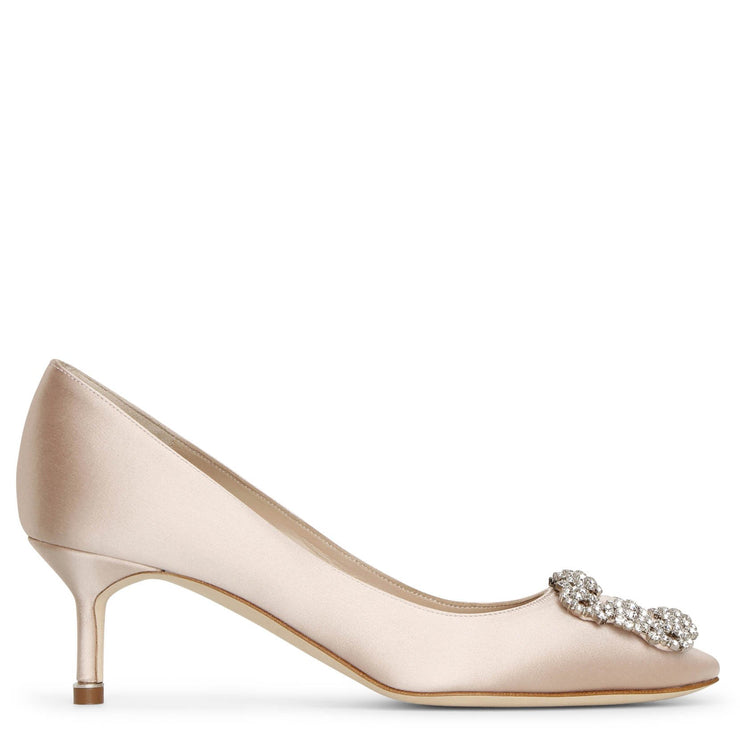 nude satin pumps