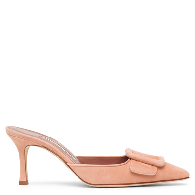 Manolo Blahnik | Maysale 70 light pink suede mules | Savannahs