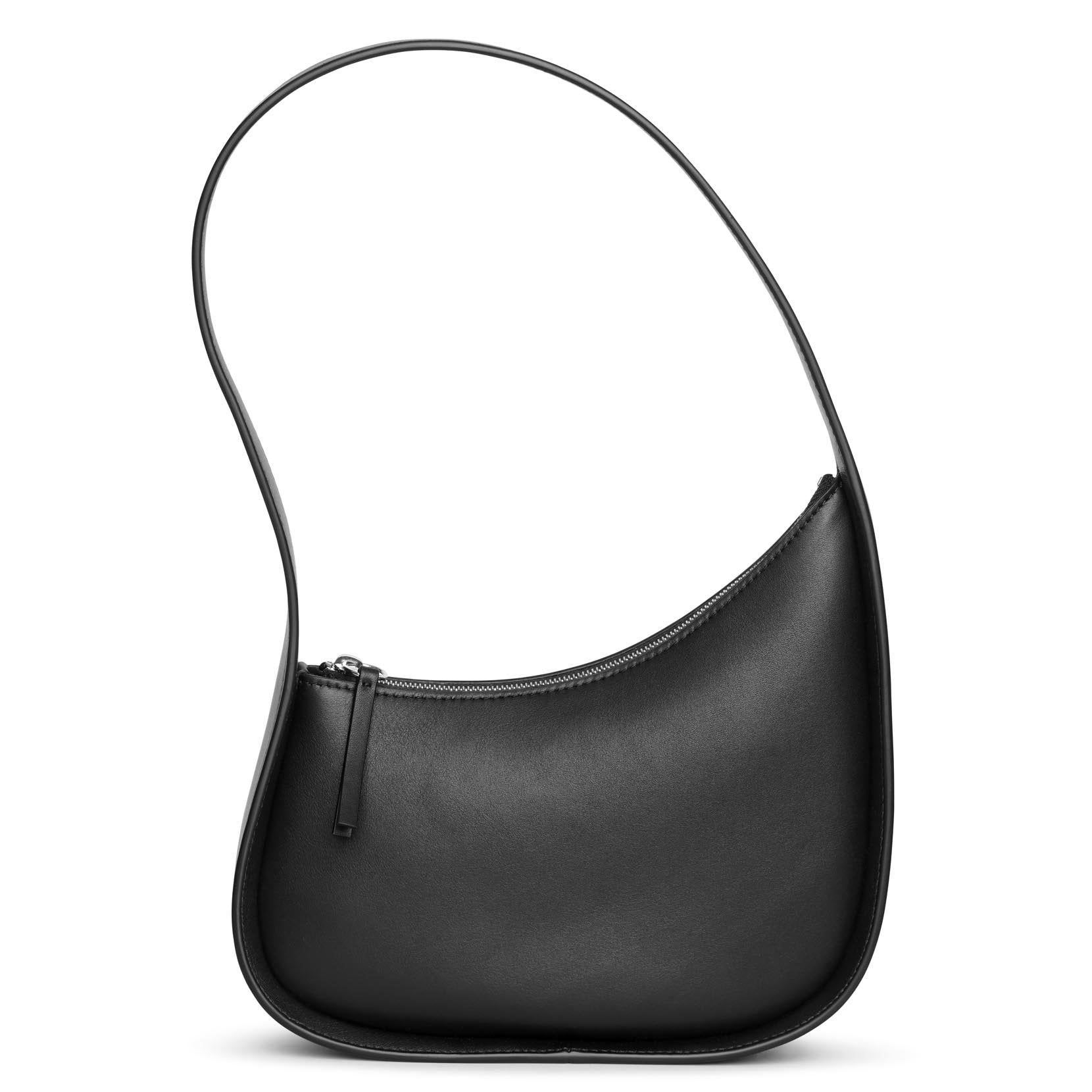 The Row Half Moon Leather Shoulder Bag In Black | ModeSens