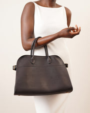 The Row | Soft Margaux 15 black leather bag | Savannahs
