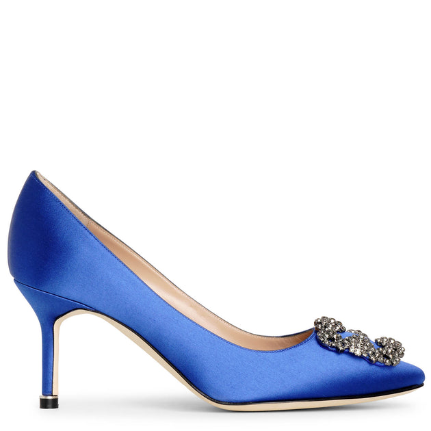 Manolo Blahnik | Hangisi 70 Royal blue satin pumps | Savannahs