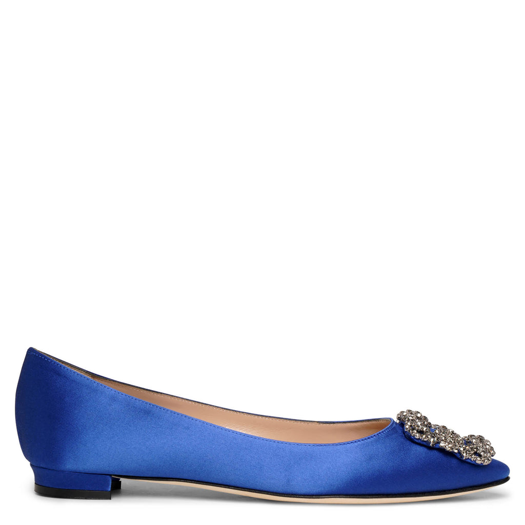 Hangisi Flat 10 Royal Blue Satin Ballerina