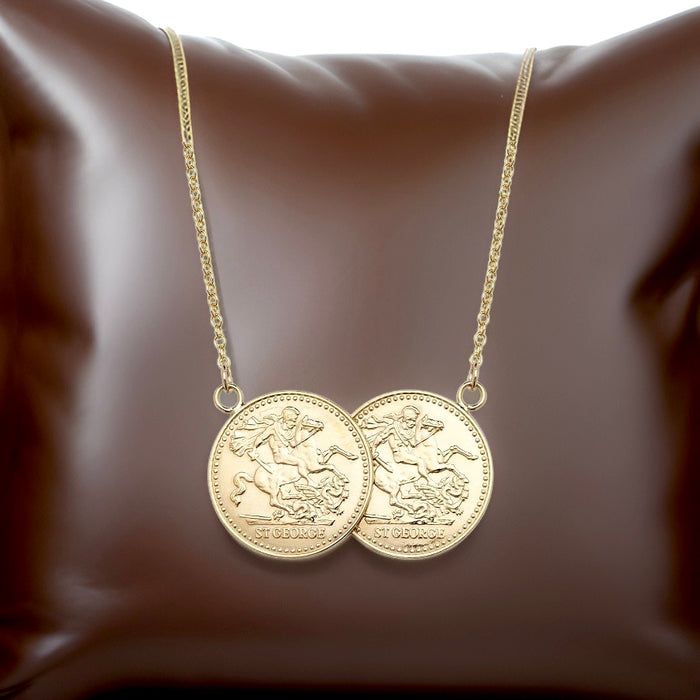 1950 Sixpence Double Coin Necklace - 74th Birthday Gift