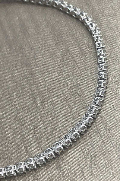 Solid 18ct White Gold Diamond Tennis Bracelet 1ct 7.5” 2