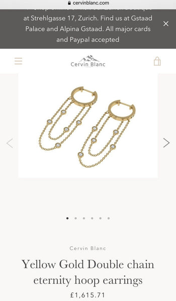 Cervin Blanc 18ct Rose Gold Diamond Earrings 0.40 Double Chain Eternity Hoops 4