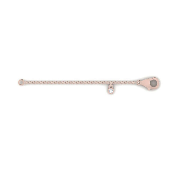 18ct Rose Gold Solitaire Diamond Chain Extender 2 Inch Extension 0