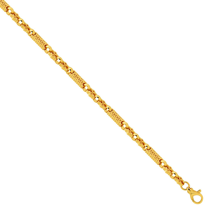 9ct Rose Gold Stars and Bars Chain 22.5