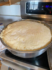 Risen dough in bowl