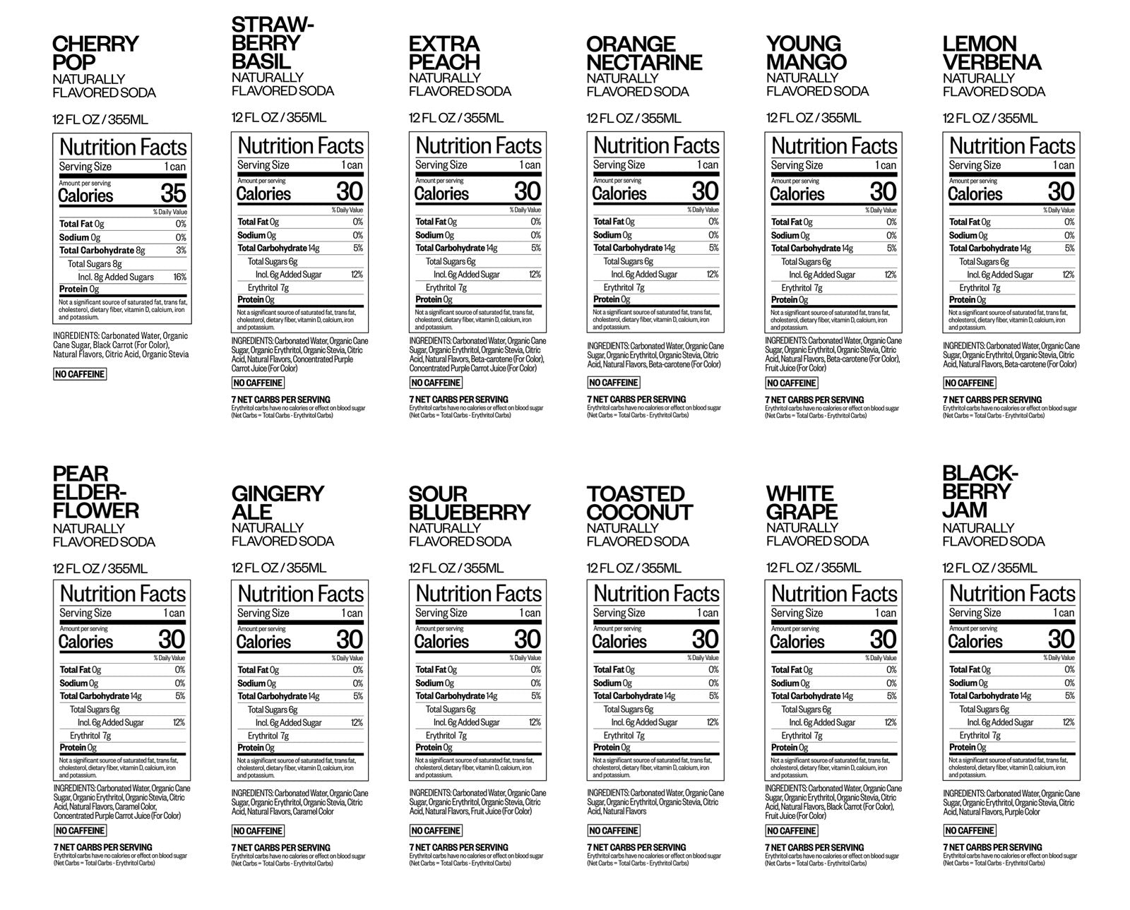 Variety Pack nutritional information