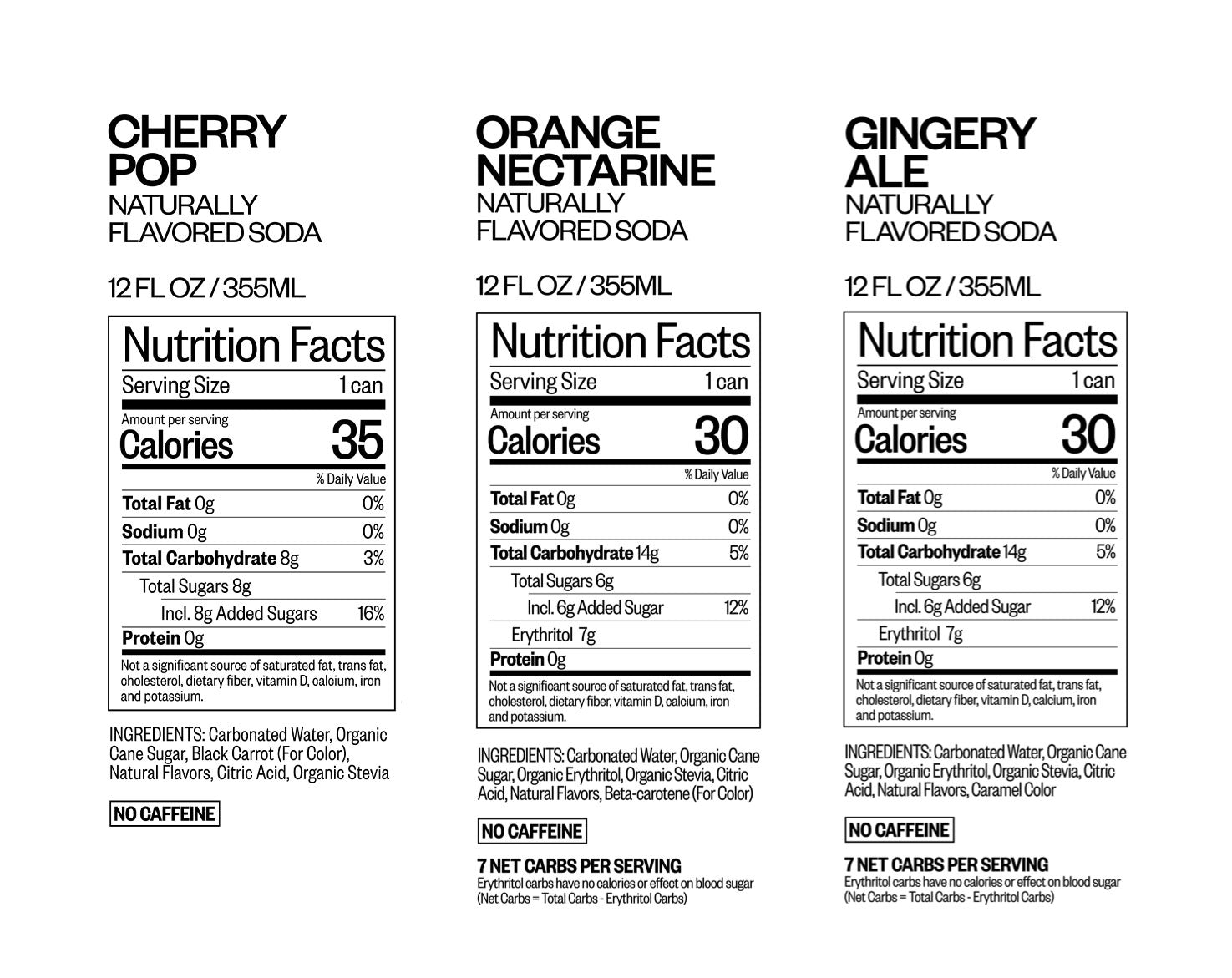 The New Classics nutritional information