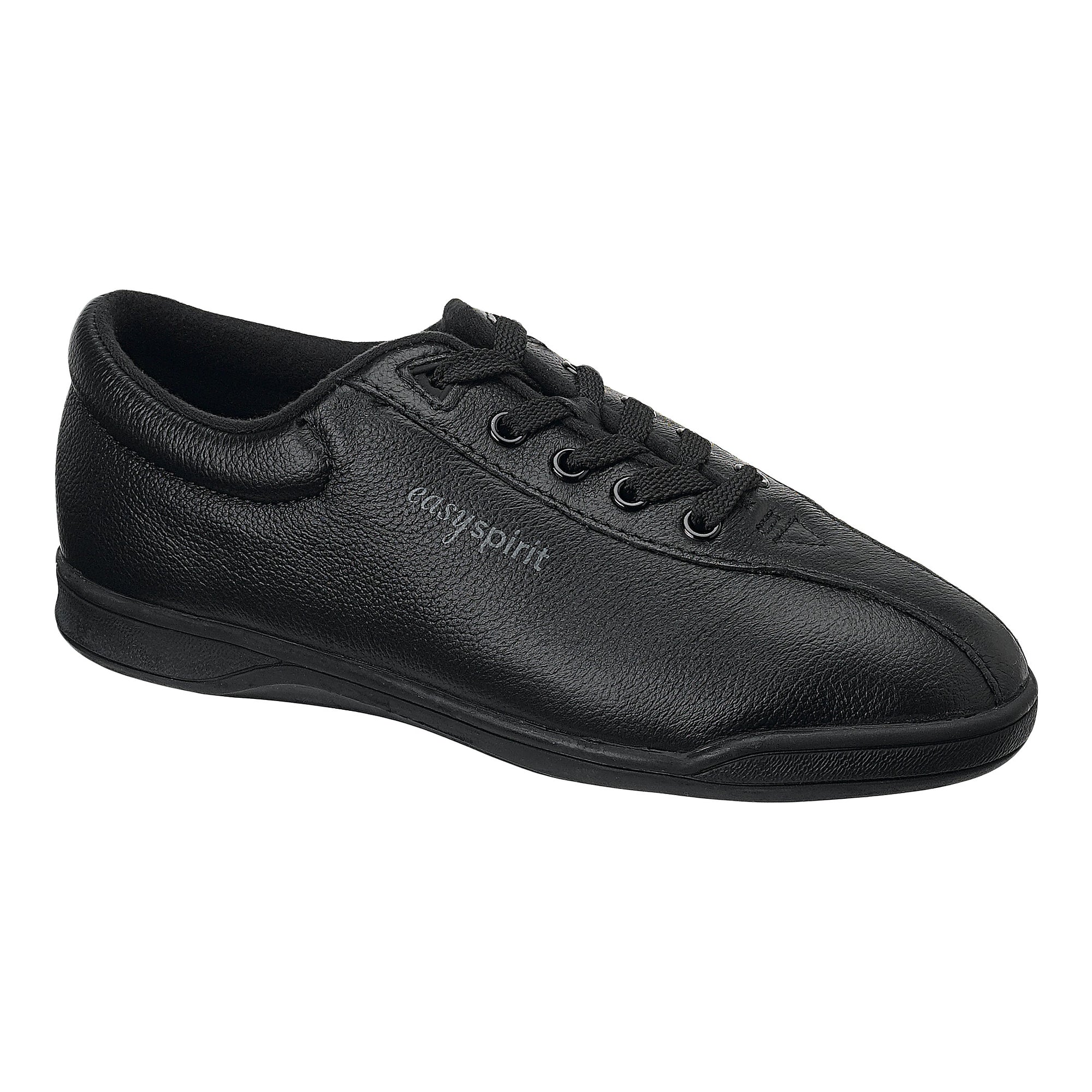 black leather walking shoes