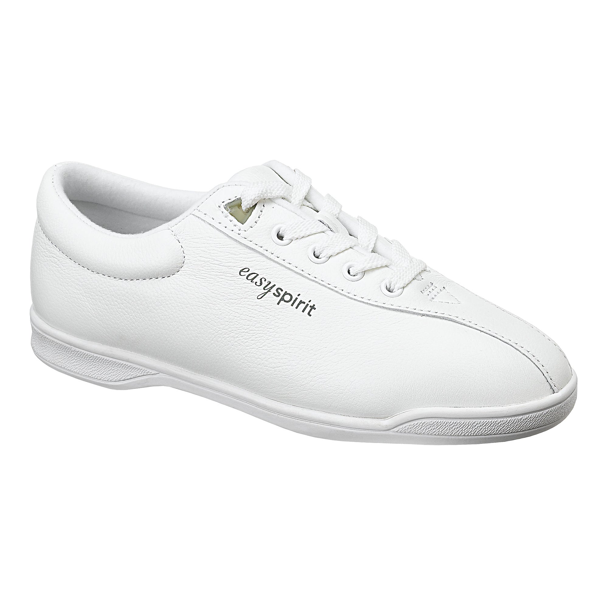 white leather walking sneakers