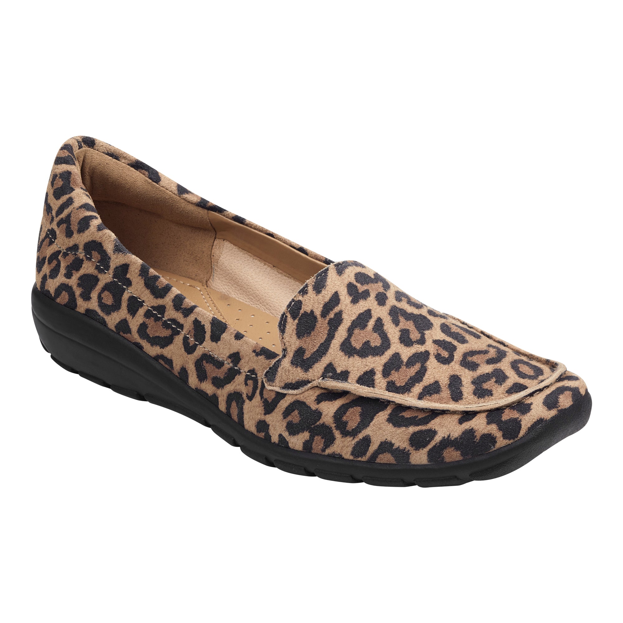 wide width leopard loafers