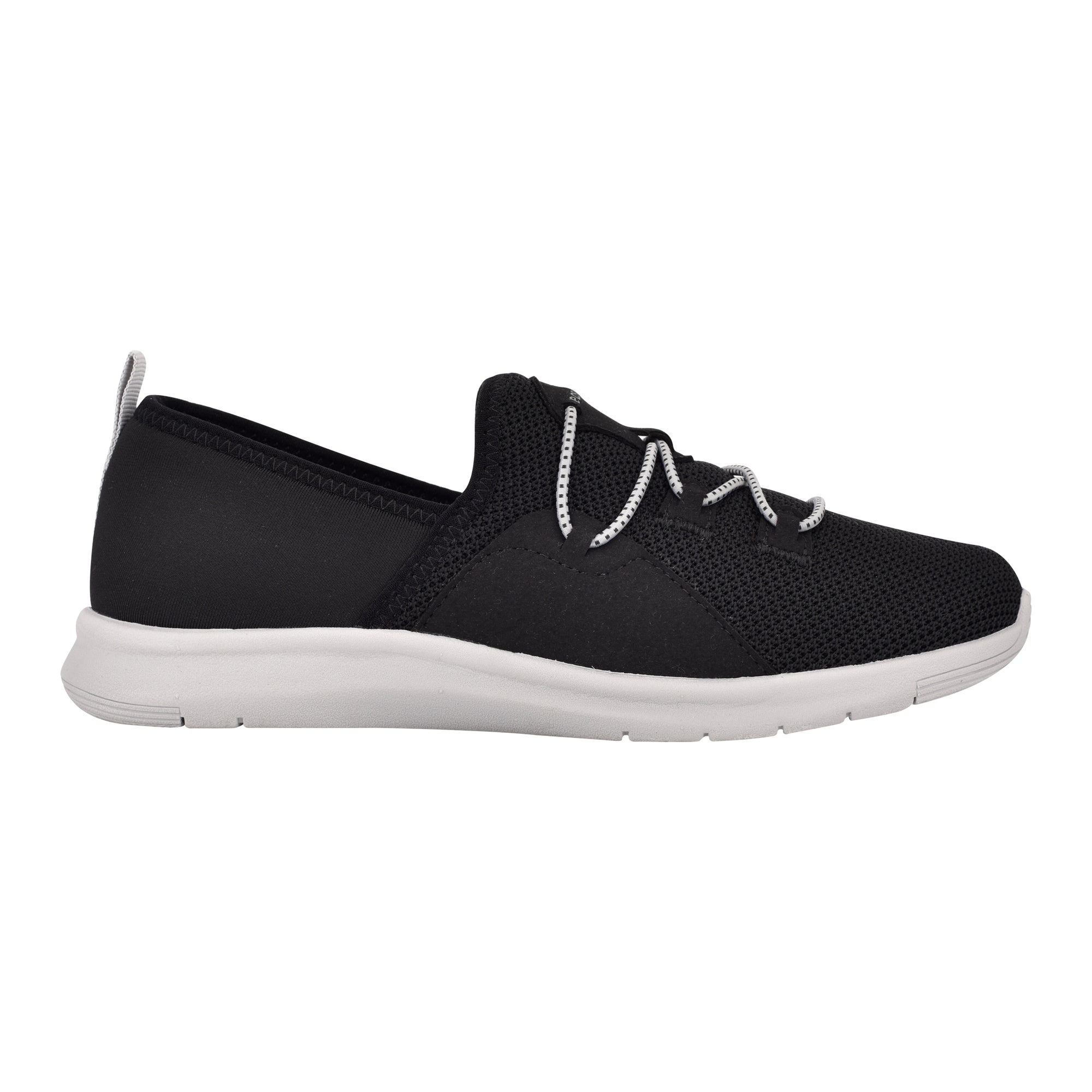 black slip on walking shoes