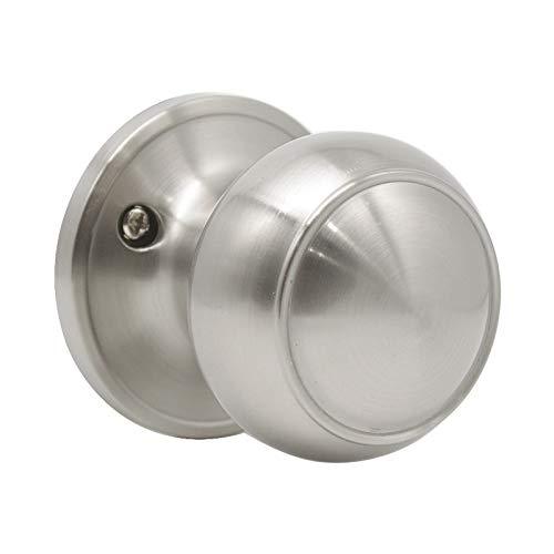 5 Pack Probrico Round Dummy Door Handle On Rose Stainless Steel Interior Door Knob Brushed Nickel Base Diameter 65mm 2 1 2 Inch