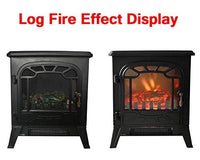 Lincsfire Black Electric Fireplace Stove Heater With Flame Effect 1850w Portable Freestanding Fire Place Log Burner Light For Living Room Bedroom