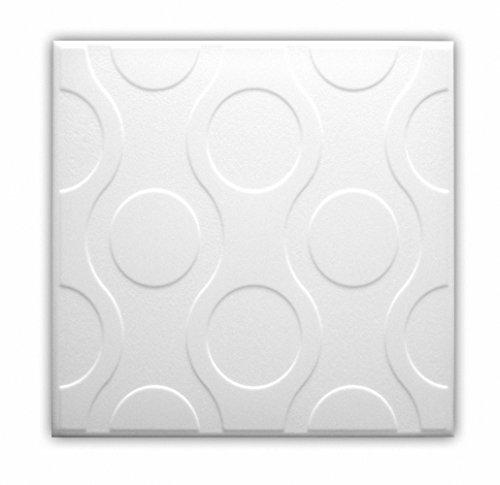 Polystyrene Foam Ceiling Tiles Panels 08121 Pack 104 Pcs 26 Sqm White