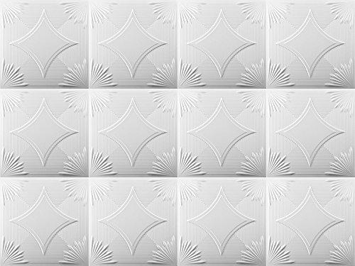 Polystyrene Foam Ceiling Tiles Panels 0875 Pack 96 Pcs 24 Sqm White