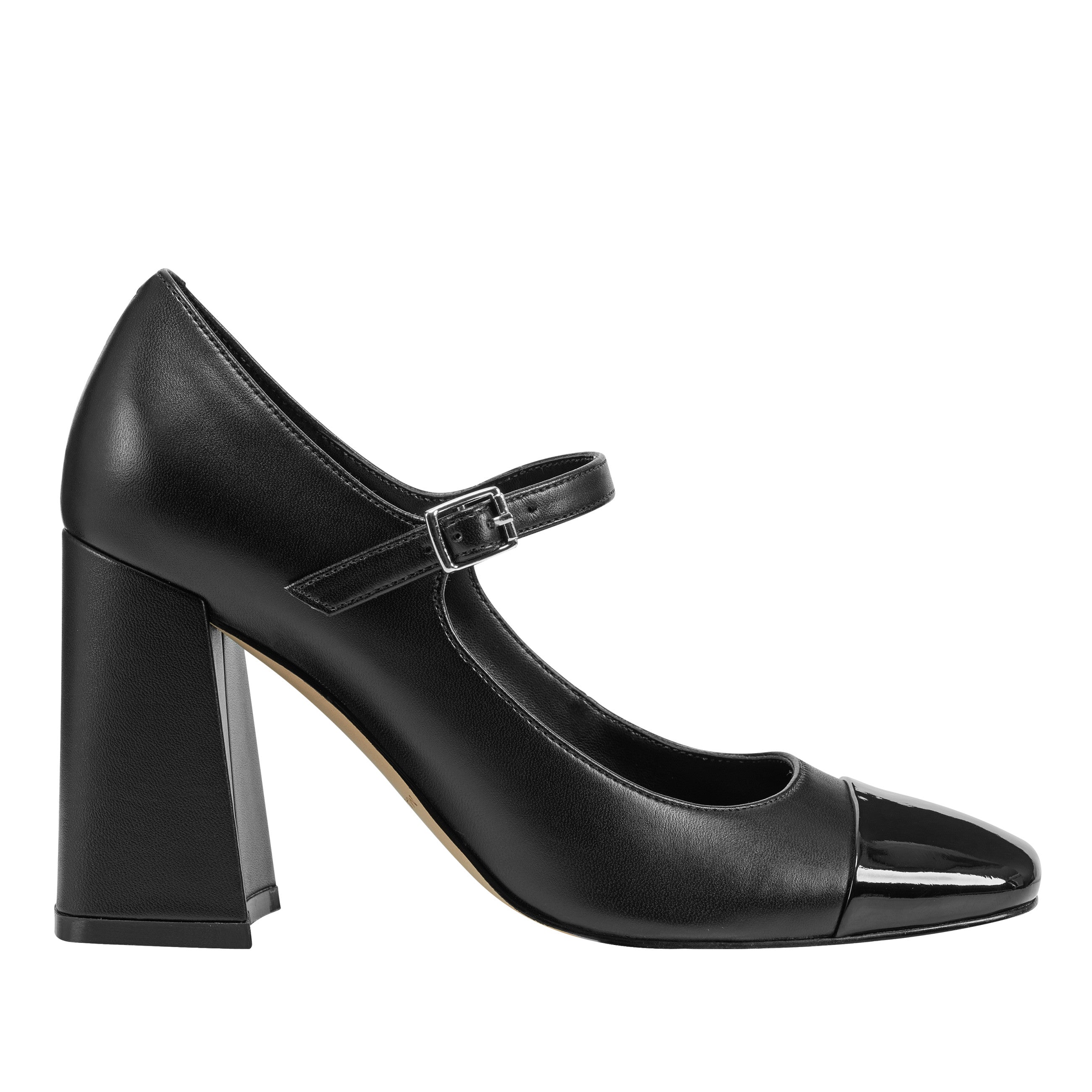 Black & Cream Patent Leatherette Mary Jane Heels – Unique Vintage
