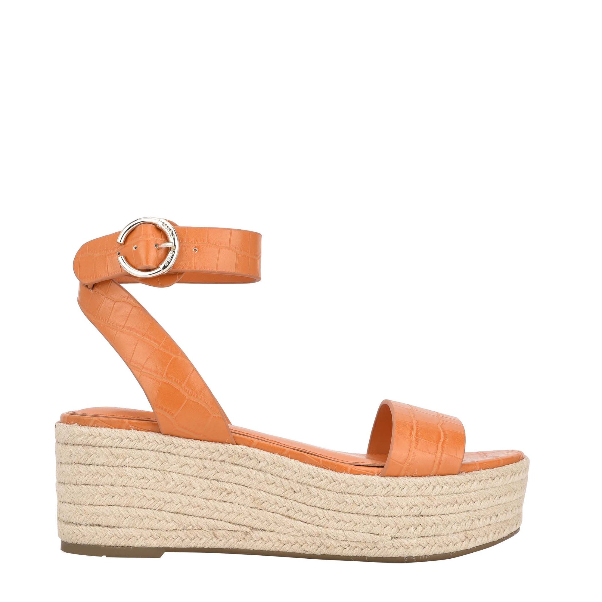 orange espadrille wedge sandal