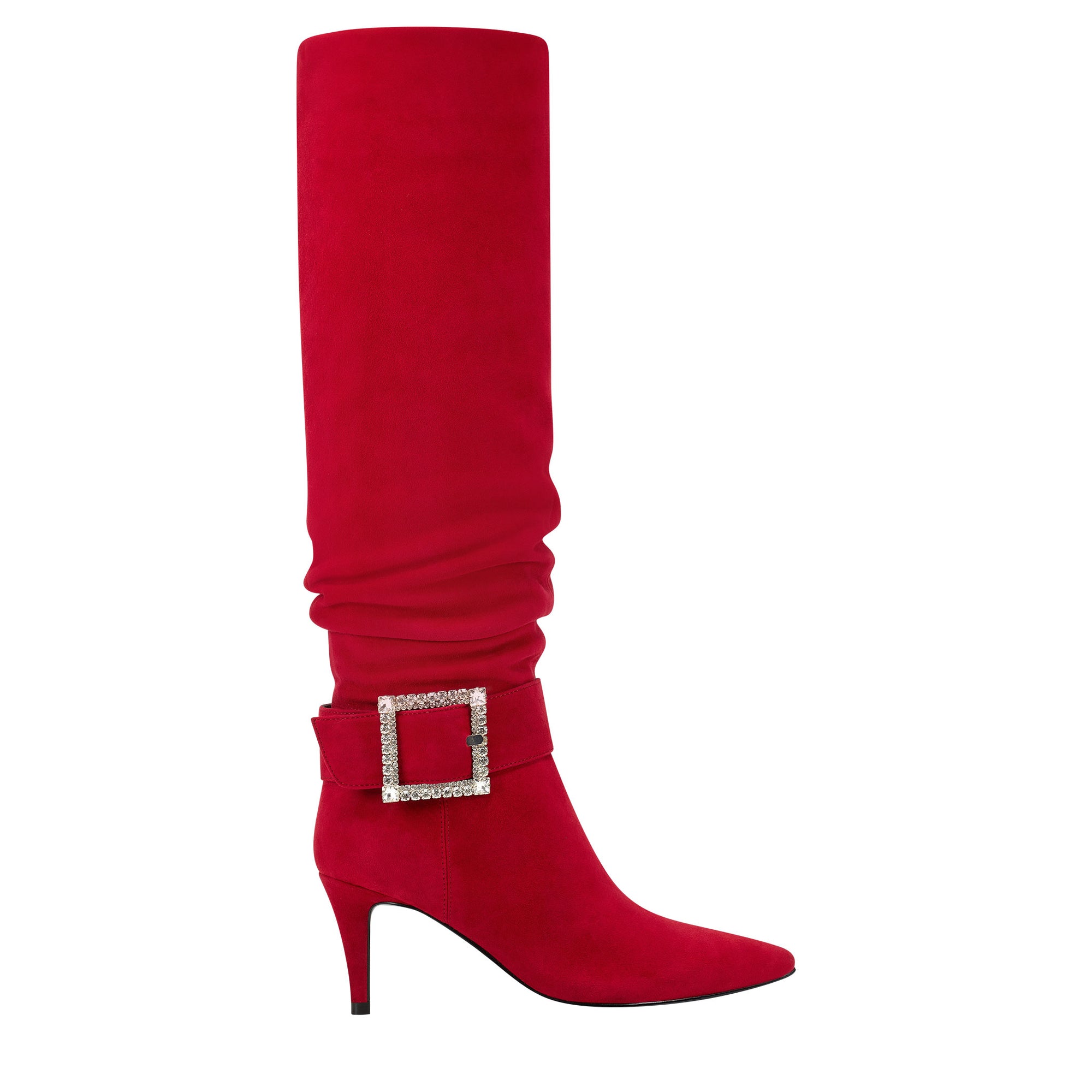 slouchy red boots