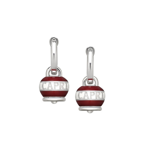 Chantecler Capriness orecchino con campanella in argento 925 e smalto rosso e bianco - Codice prodotto: 40495