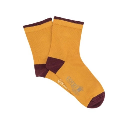 bold yellow plain socks for women