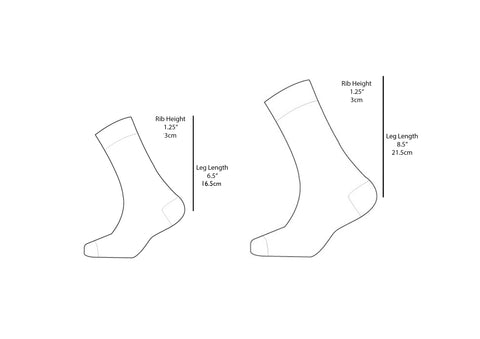 Children's dual size sock sizing chart