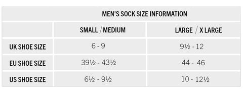 mens large and small sock sizing conversion size guide