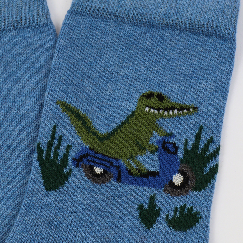 kids crocodile cotton socks close up