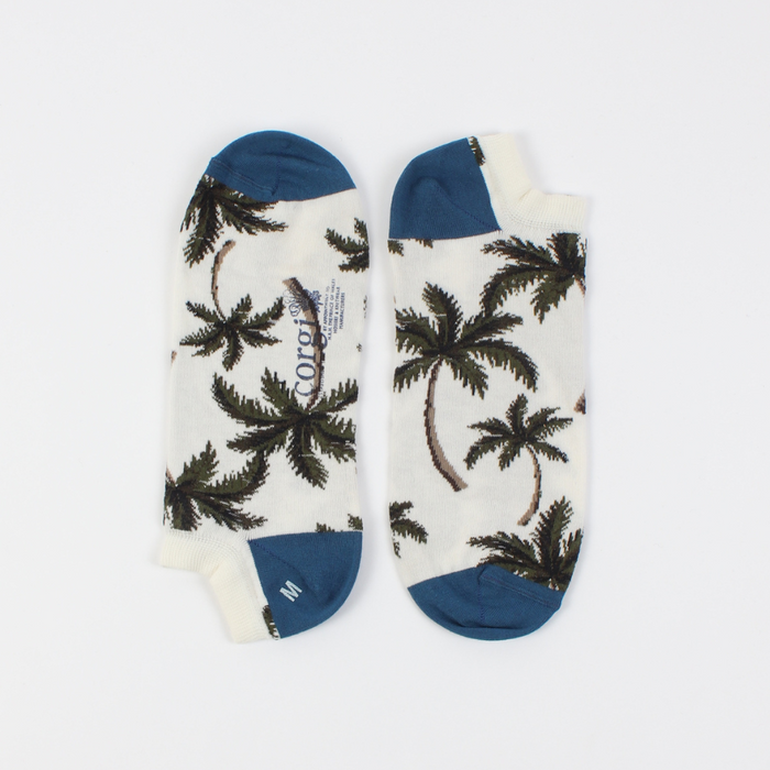 men's trainer cotton socks in palm tree pattern