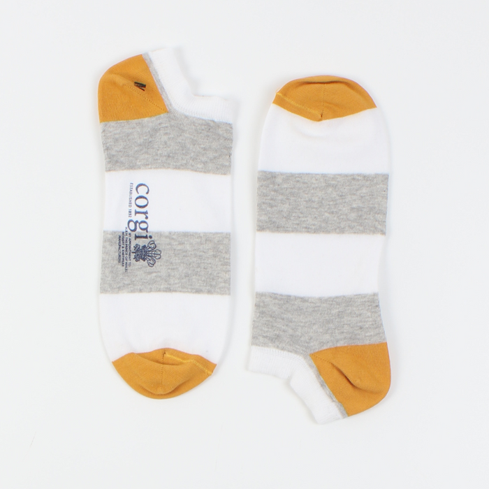 men's striped trainer socks white and gold