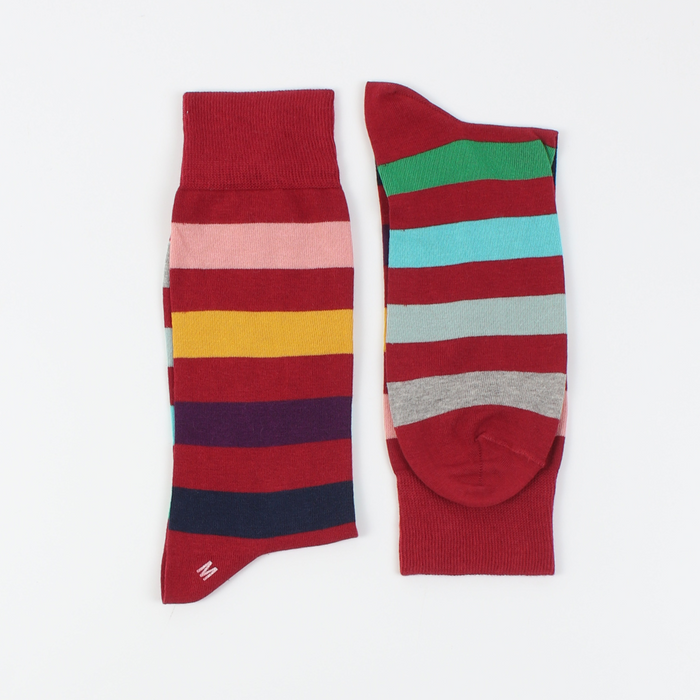 men's striped red cotton socks