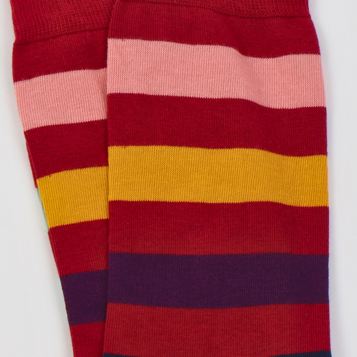 men's red striped cotton socks